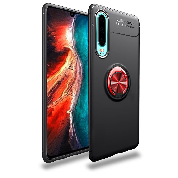 Case Huawei P30 #เคสฝาหลัง Metal Ring Bracket TPU (แผ่นโลหะแบบ Built-in)