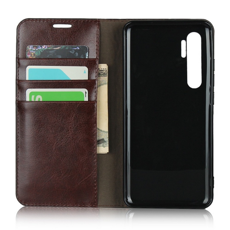 Case Xiaomi Mi Note 10 Lite #เคสฝาพับแบบกระเป๋าสตางค์คุณภาพดี Crazy Horse Genuine Leather Cover