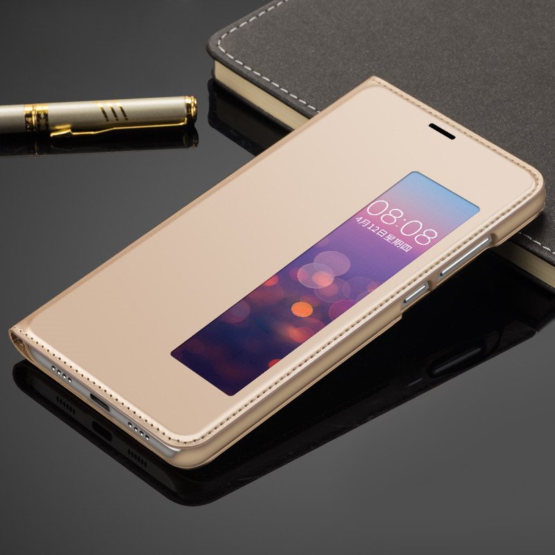 Case Huawei P20 #เคสฝาพับหนัง PU มีช่องวิวด้านข้าง View Window PU Leather