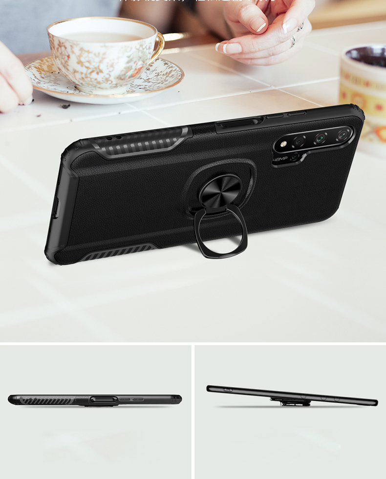 Case Huawei Nova 5T #เคสฝาหลัง Hybrid Hybrid PC + TPU มีแหวนนิ้ว