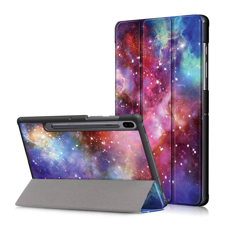 Case Samsung Galaxy Tab S6 T860 T865 #เคสฝาพับ 3 พับพิมพ์ลาย Pattern Printing PU Leather Tri-fold Stand