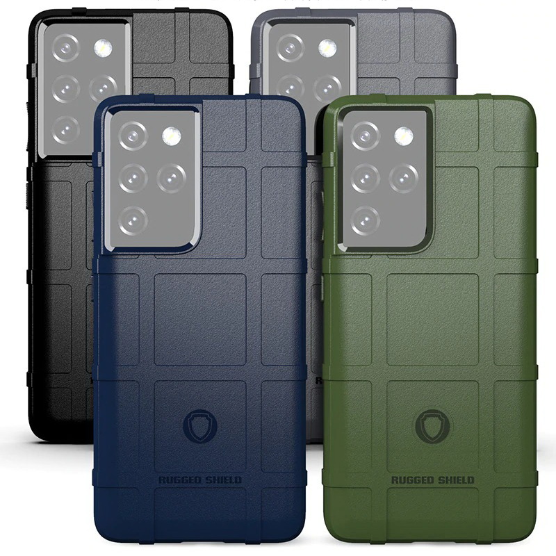 เคส Samsung Galaxy S21 Ultra 5G #เคสฝาหลัง Rugged Shield Series Soft Silicone Shock Absorption Matte กันกระแทก