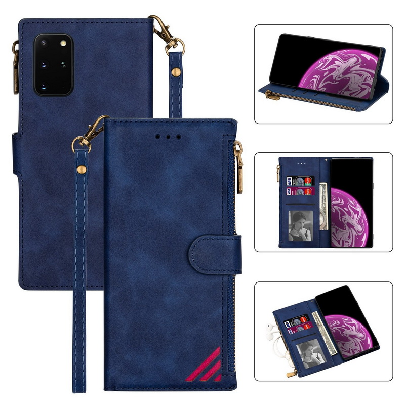 Case Samsung Galaxy A51 #เคสฝาพับหนัง PU มีช่องซิปมีที่เสียบการ์ด สายคล้องมือ Card Slots Luxury Flip Stand Card Zipper Phone Leather Wallet Cover
