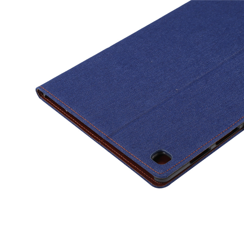Case Samsung Galaxy Tab S5e SM-T720 / T725 #เคสฝาพับหนัง PU ผิวยีนส์พับตั้งได้ Jeans Cloth Leather Wallet