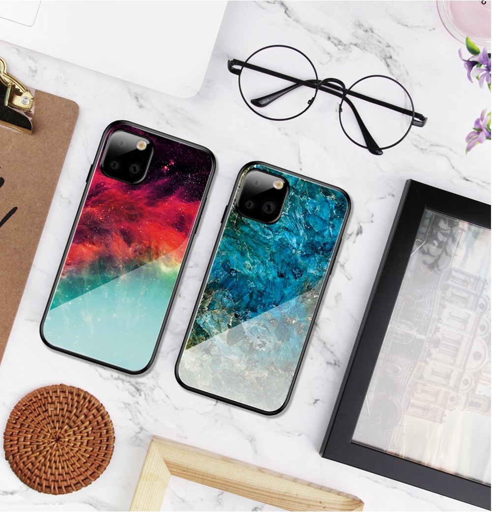 Case Samsung Galaxy Note 10 Lite #เคสฝาหลัง Gradient Color Glass + PC + TPU Hybrid Case