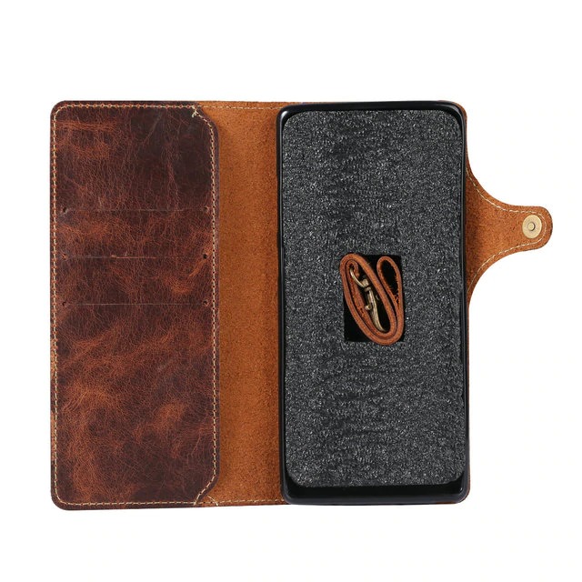 เคส Huawei Mate 20#เคสฝาพับหนังแท้พร้อมสายคล้อง Genuine Wallet Leather Phone Cover with Lanyard