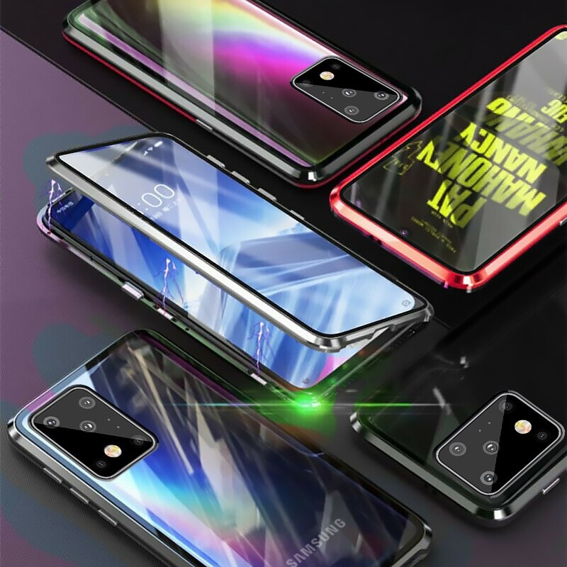เคส Samsung Galaxy S20 FE / S20 FE 5G #เคสฝาครอบกระจกขอบโลหะดูดซับแม่เหล็ก Fully Protection Magnetic Adsorption Glass Metal Phone Protective