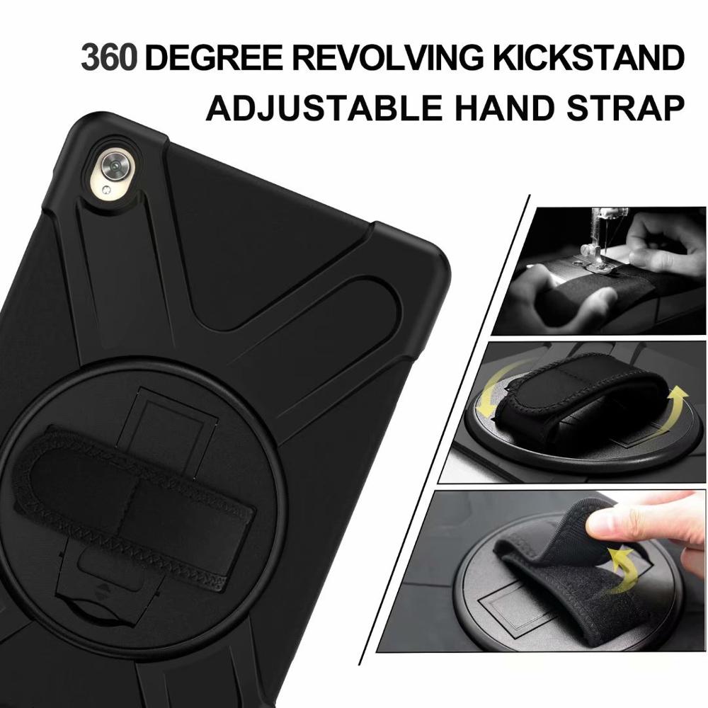 เคส Huawei MediaPad M6 10.8 นิ้ว #เคสฝาหลังกันกระแทก X-Shape 360 Degree Rotary Kickstand PC + Silicone มีสายคล้องมือ มีสายคล้องคอ