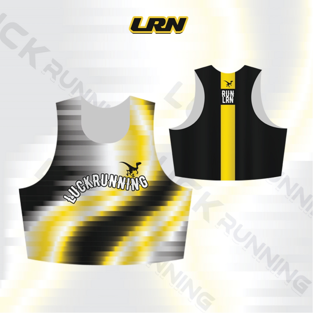 เสื้อวิ่งพิมพ์ลาย LRN เนื้อผ้า Micro square สำหรับวิ่งมาราธอน (MS27)