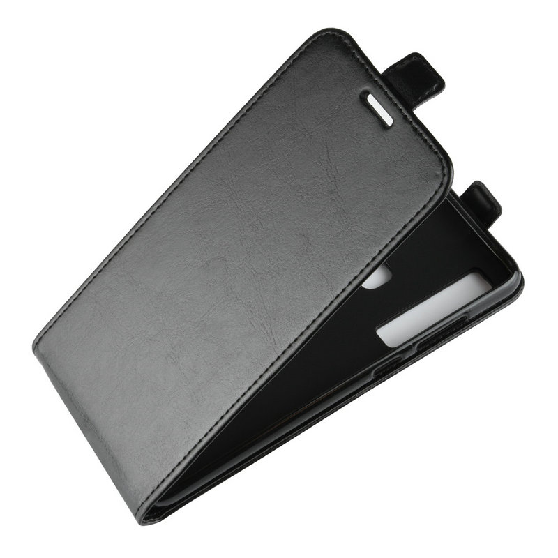 Case Samsung Galaxy A9 (2018) #เคสฝาพับหนัง PU Crazy Horse แนวตั้ง พร้อมช่องเสียบการ์ด