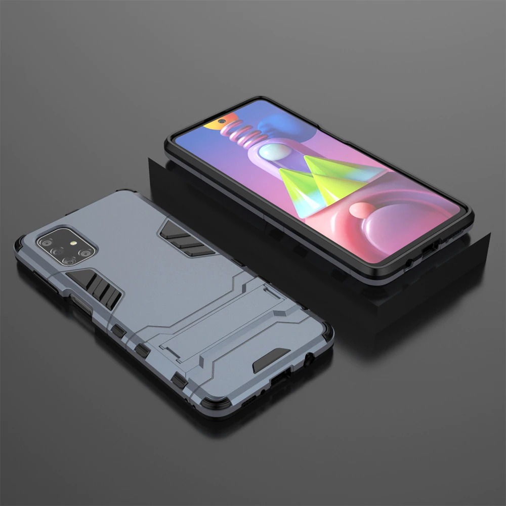 เคส Samsung Galaxy M51 #เคสฝาหลังพลาสติก ไฮบริด TPU + Kickstand
