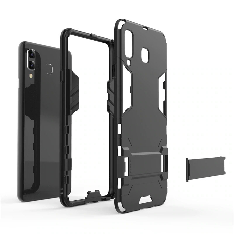 เคส Samsung Galaxy A8 Star #เคสฝาหลังพลาสติก ไฮบริด TPU + Kickstand