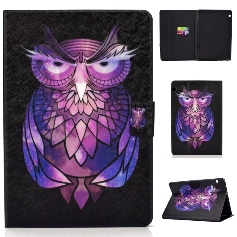 เคส Huawei MediaPad T5 10 #เคสฝาพับมีช่องเสียบการ์ดหนัง PU พิมพ์ลาย Shock-proof Pattern Printing Card Slot PU Leather