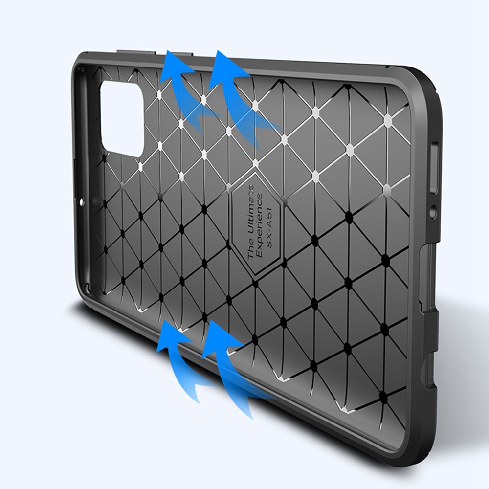 Case Samsung Galaxy A51 #เคสฝาหลังนิ่ม Carbon Fiber Anti-drop TPU Protection (สินค้าตัวอย่างสินค้าจริงตรงตามรุ่น)