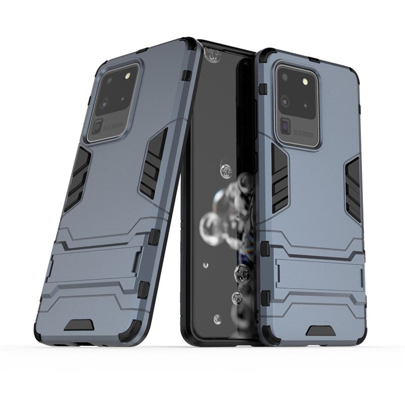 เคส Samsung Galaxy S20 Ultra / S20 Ultra 5G #เคสฝาหลังพลาสติก ไฮบริด TPU + Kickstand