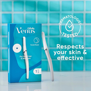 Gillette® Venus For Facial Hair & Skin Care 1 Razor, 2 Cartridges ยิลเลตต์ วีนัส มีดโกน สำหรับใบหน้า