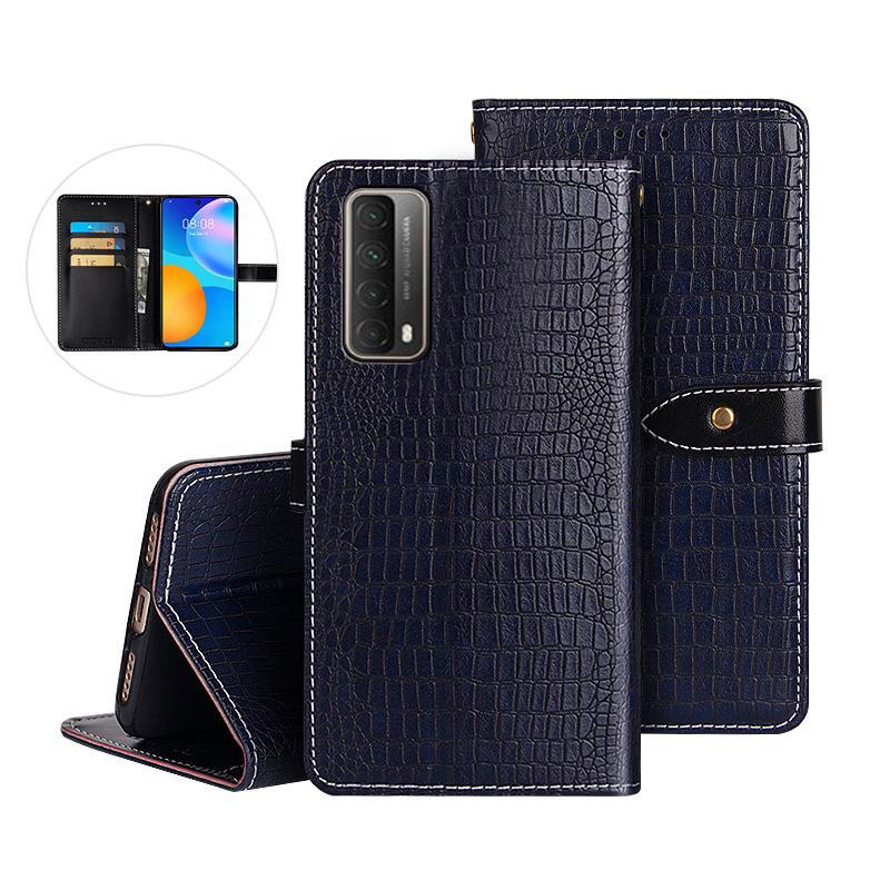 Case Huawei Y7a #เคสฝาพับหนัง PU สไตล์กระเป๋าสตางค์รูปแบบหนังจระเข้ Crocodile Texture PU Leather Wallet