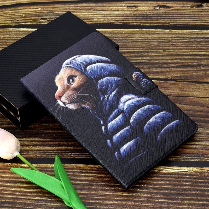 เคส Samsung Galaxy Tab S6 T860 T865 10.5 inch #เคสฝาพับพิมพ์ลายหนัง PU พร้อมที่เก็บการ์ด Pattern Printing PU Leather Tablet Stand Case with Card Storage