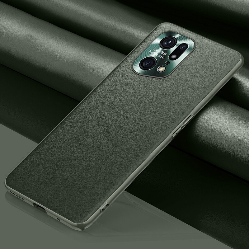 เคส OPPO Find X5 Pro 5G #เคสแบบฝาหลัง TPU เคลือบหนัง PU มีกันเลนส์กล้อง Leather Cases Soft Matte Shockproof Protect Camera Back Cover