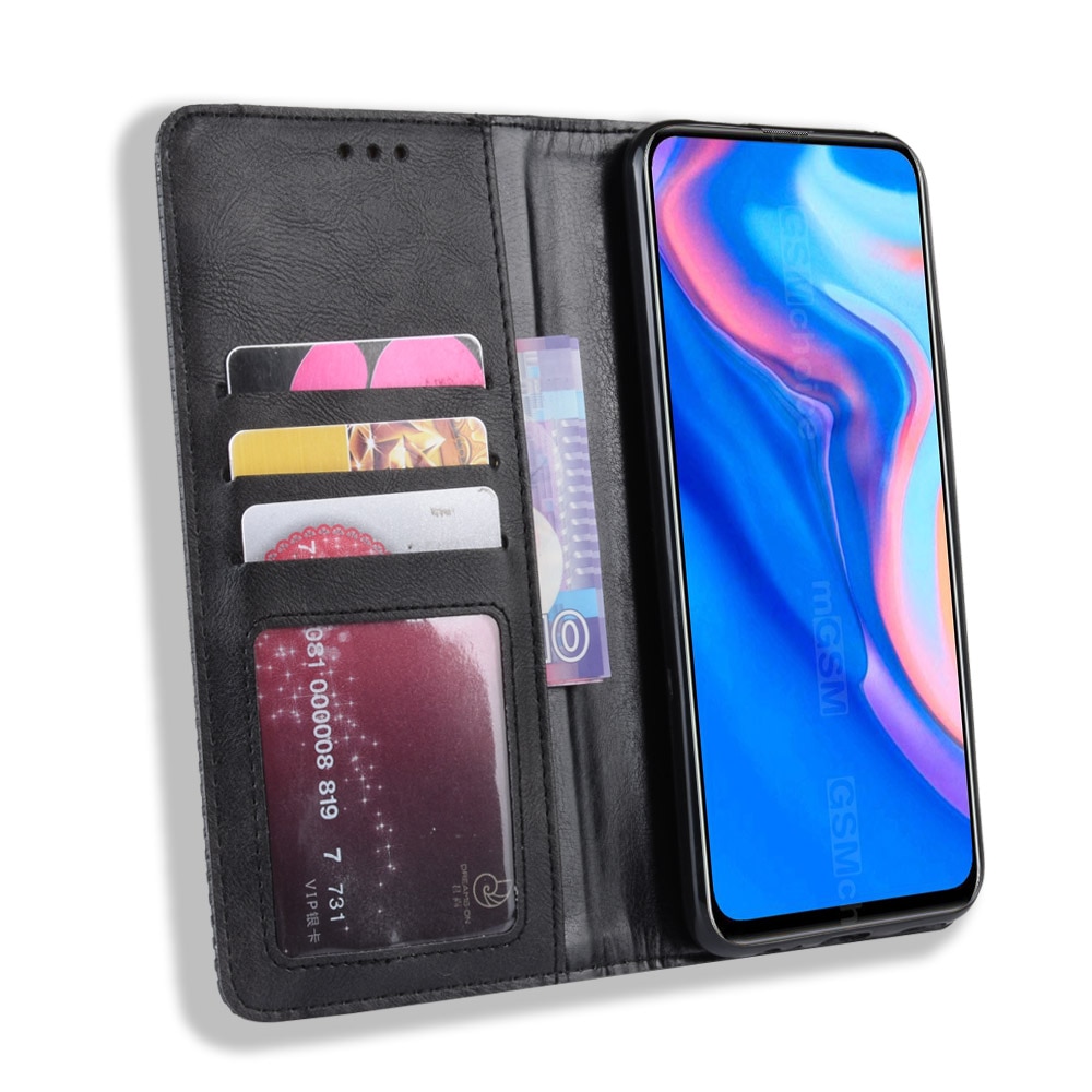 เคส Huawei Y9 Prime 2019 #เคสฝาพับปกหนังสไตล์วินเทจดูดซับอัตโนมัติแบบกระเป๋าสตางค์
