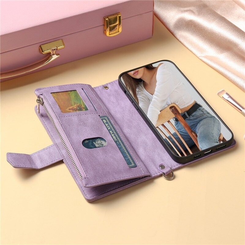 เคส Xiaomi Mi 11 Lite#เคสหนัง PU มีช่องซิปช่องเก็บบัตรหลายช่อง