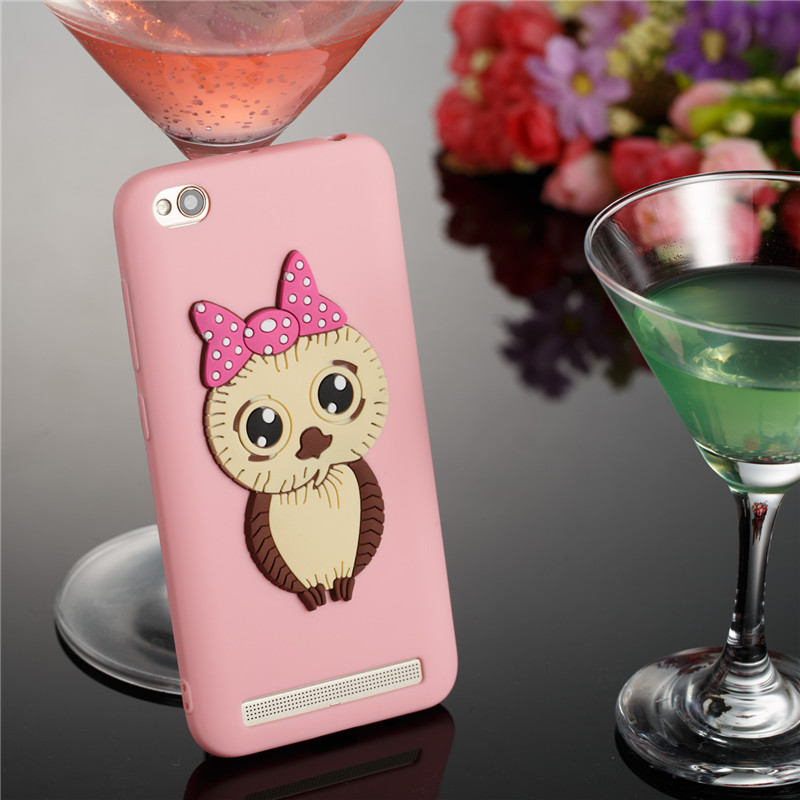 Case Xiaomi Redmi 5A #เคสฝาหลังนิ่มลายนกฮูกติดโบ 3D น่ารัก Lovely 3D Owl with Bowknot Pattern