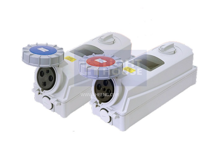HTPZ-1331 "DAKO PLUG" เต้ารับพร้อมสวิทช์ล็อคกันน้ำ (2P+E) 63A IP67 (SWITCHED & INTERLOCKED SOCKETS IP67)
