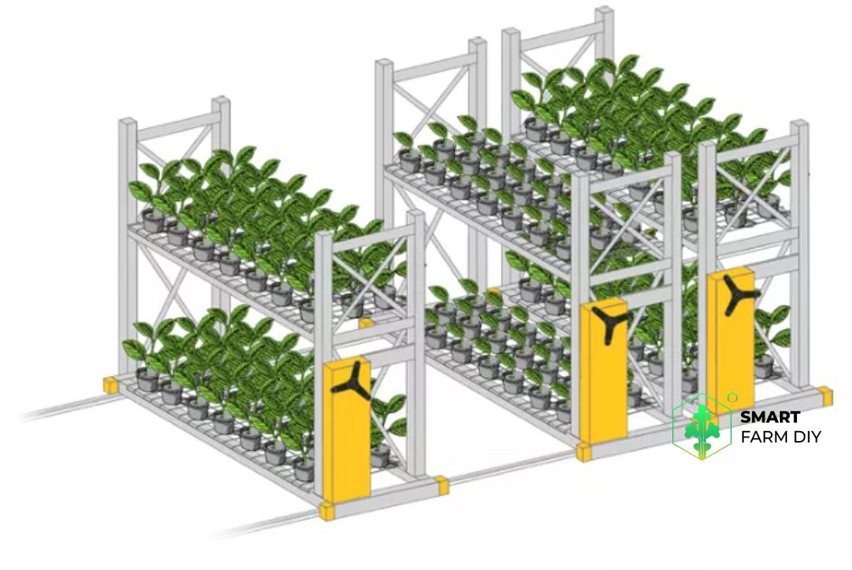 โต๊ะปลูก แบบ 3 ชั้น EBB and Flow มีรางระบายน้ำ