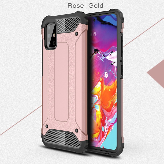 Case Samsung Galaxy A51 #เคสฝาหลังเกราะป้องกัน ไฮบริด พลาสติก+TPU Heavy Duty Rugged Hybrid