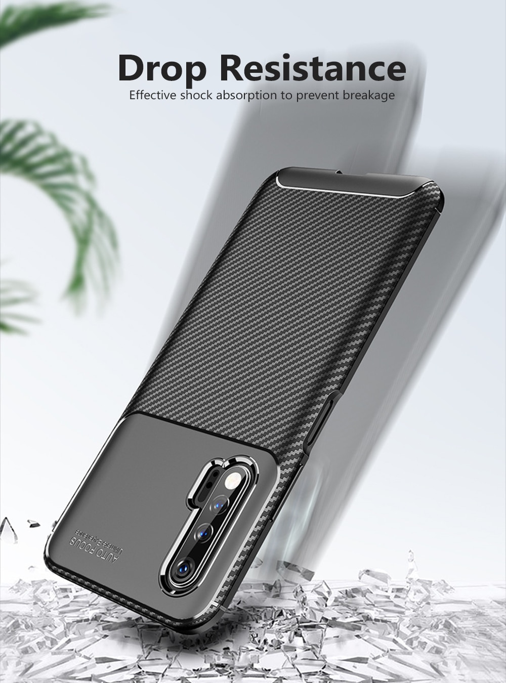 เคส Huawei Nova 6 #เคสฝาหลังนิ่ม Carbon Fiber Anti-drop TPU Protection