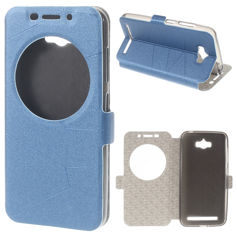 Case Asus Zenfone Max ZC550KL ฝาพับหนัง PU เป็นลายเส้นมีช่องวิว สีสันสดใส