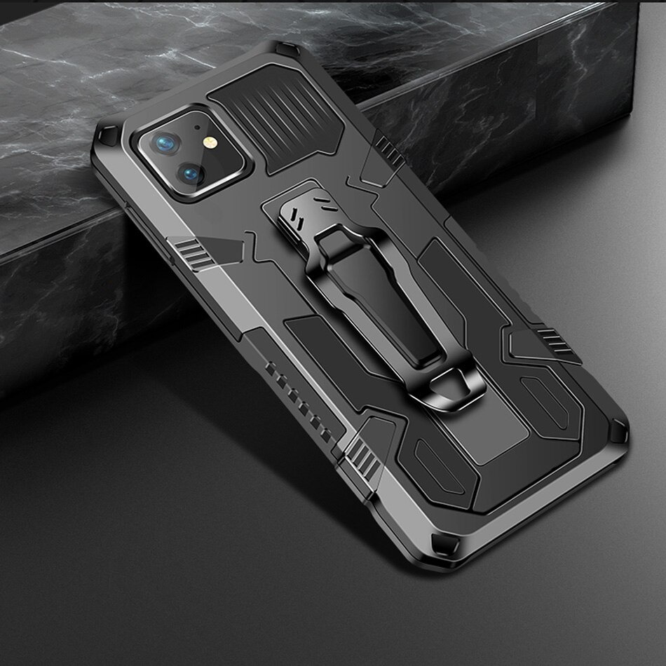 เคส Iphone 14 Pro Max #เคสฝาหลังกันกระแทกมีคลิบหนีบ ไฮบริด พลาสติก+TPU Heavy Duty R
