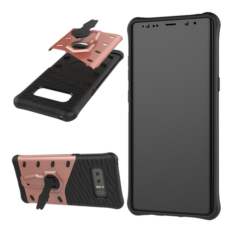 Case Samsung Galaxy Note 8 #เคสฝาหลัง TPU นุ่ม + พลาสติก มีขาตั้งในตัวหมุนได้ 360 องศา