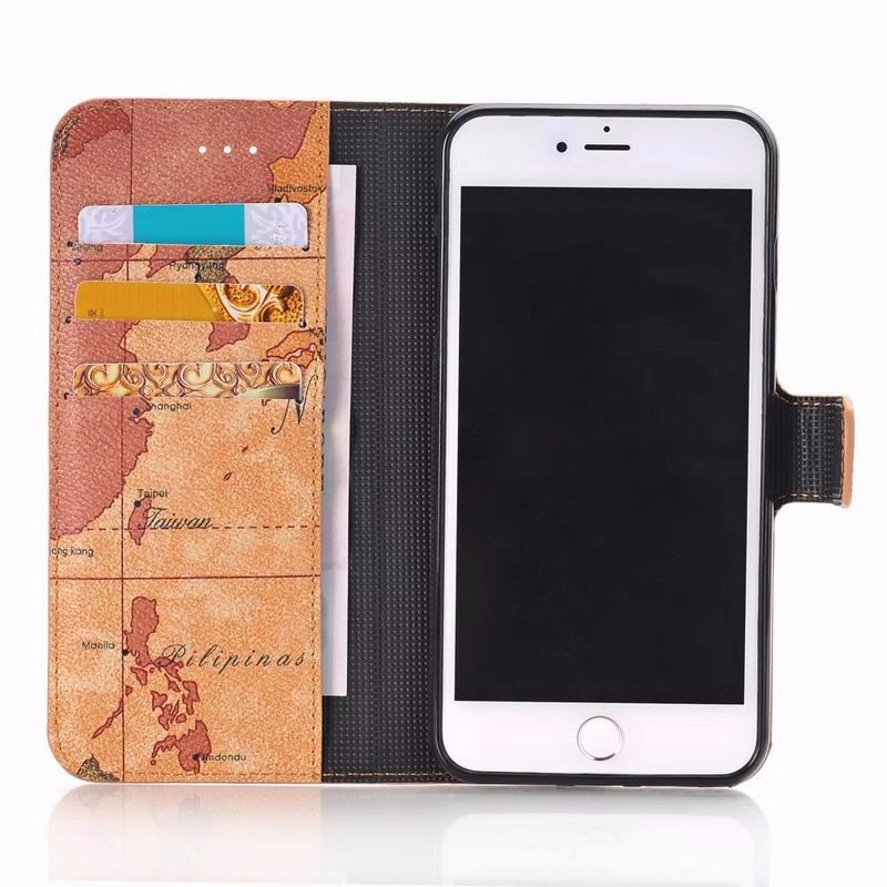 Case iphone 7 plus / 8 plus เคสฝาพับลายณูปแบบแผนที่มีช่องเสียบการ์ด สวยงามทันสมัย
