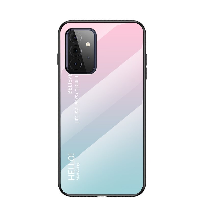 เคส Samsung Galaxy A52/A52 5G/A52s 5G #เคสฝาหลัง Gradient Color Glass + PC + TPU Hybrid Case