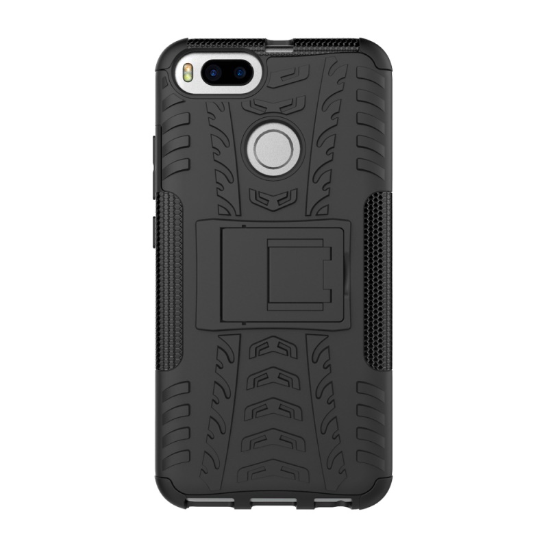 เคส Xiaomi Mi A1 #เคสฝาหลังไฮบริดรูปแบบยางรถยนต์ Kickstand TPU + PC 2 in 1 สีสันสวยงาม
