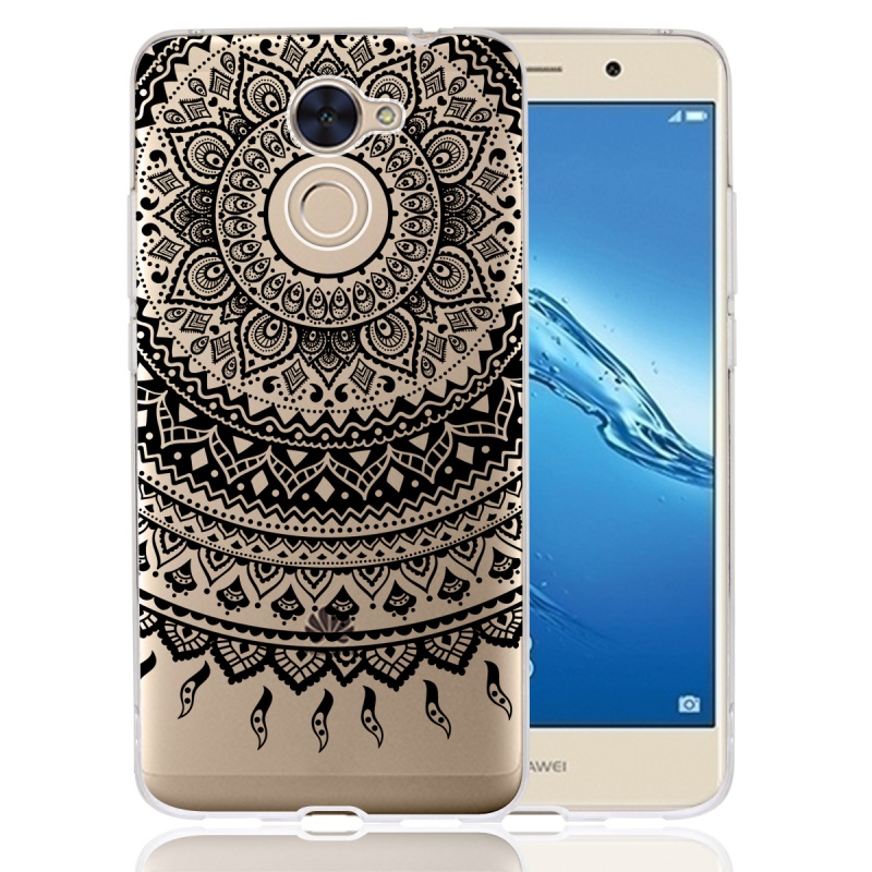 เคส Huawei Y7 (2017) #เคสฝาหลังพิมพ์ลาย Mandala Flower TPU + PC Combo สวยโดดเด่น