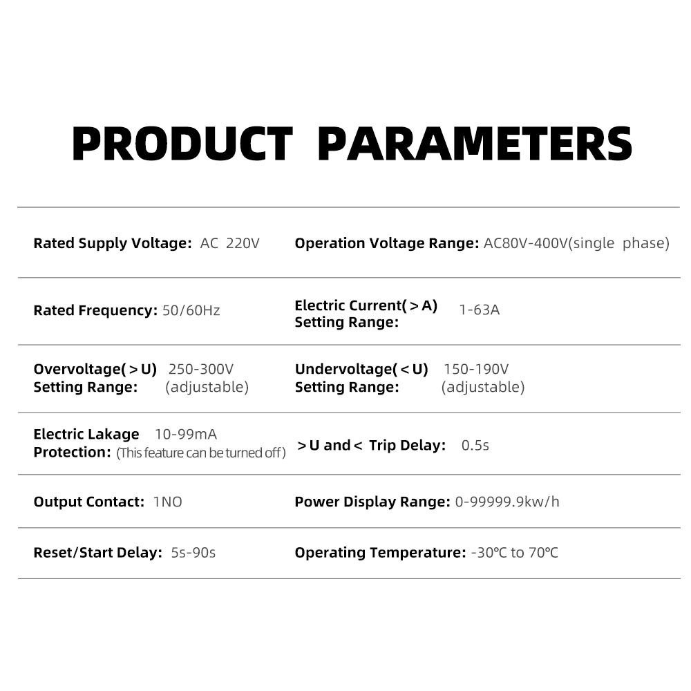 เครื่องวัดแรงดันไฟฟ้า อัจฉริยะ WiFi 63A TUYA