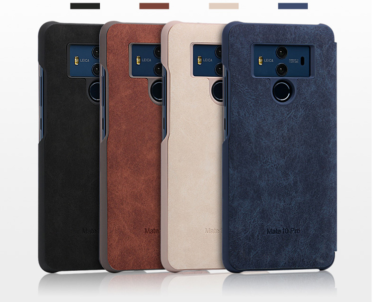 เคส Huawei Mate 10 Pro #เคสฝาพับมีช่องวิวด้านข้างแนวยาวหนัง PU ผิวหนังม้าแบบคลาสสิกคุณภาพดีสวยหรู