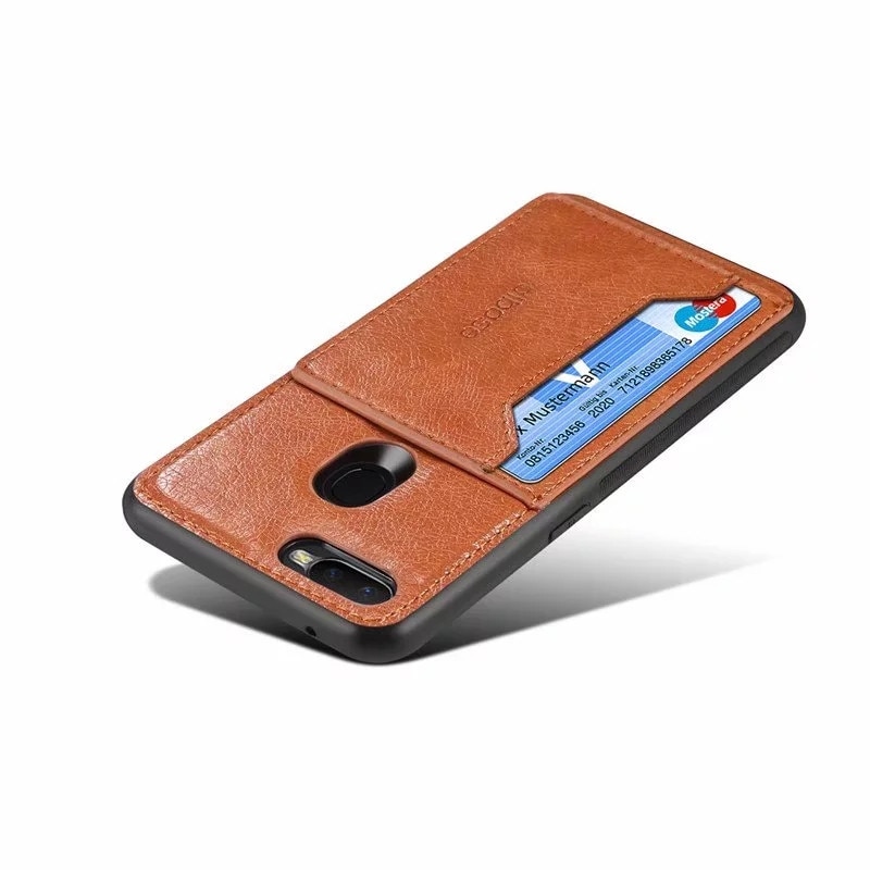 Case Oppo A7 / AX7 / AX5S / A5S #เคสฝาหลัง TPU เคลือบหนัง PU Crazy Horse Leather Coated PC + TPU Hybrid
