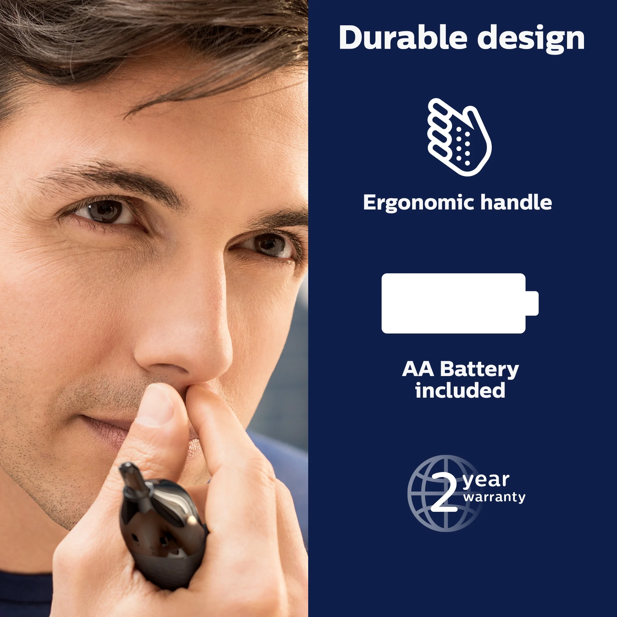 Philips® Norelco Nose Trimmer 1000, NT1605/60 or NT1715/60 ฟิลิปส์ เครื่องตัดแต่งขนจมูก+ขนบนใบหน้า