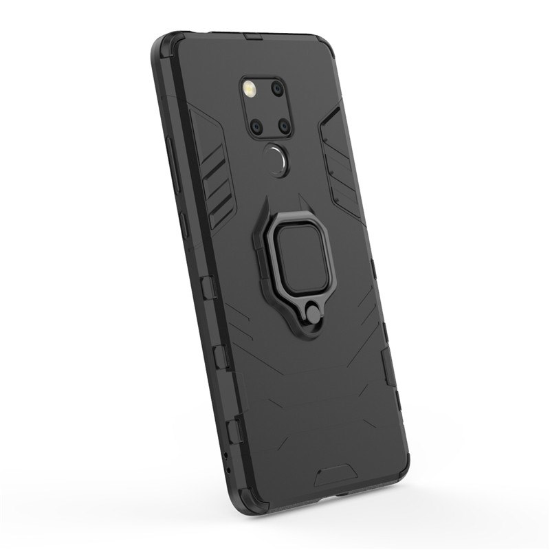 Case Huawei Mate 20 X #เคสฝาหลังพลาสติกแข็ง +TPU Hybrid Case มีแหวนสวมนิ้วโลหะ