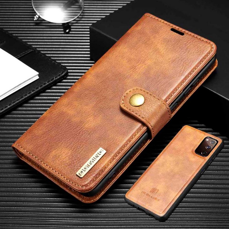 Case Samsung Galaxy S20 FE/S20 FE 5G#เคสฝาพับสไตล์กระเป๋าสตางค์แบบแยกส่วน DG.MING Detachable 2-in-1 Wallet Split Leather