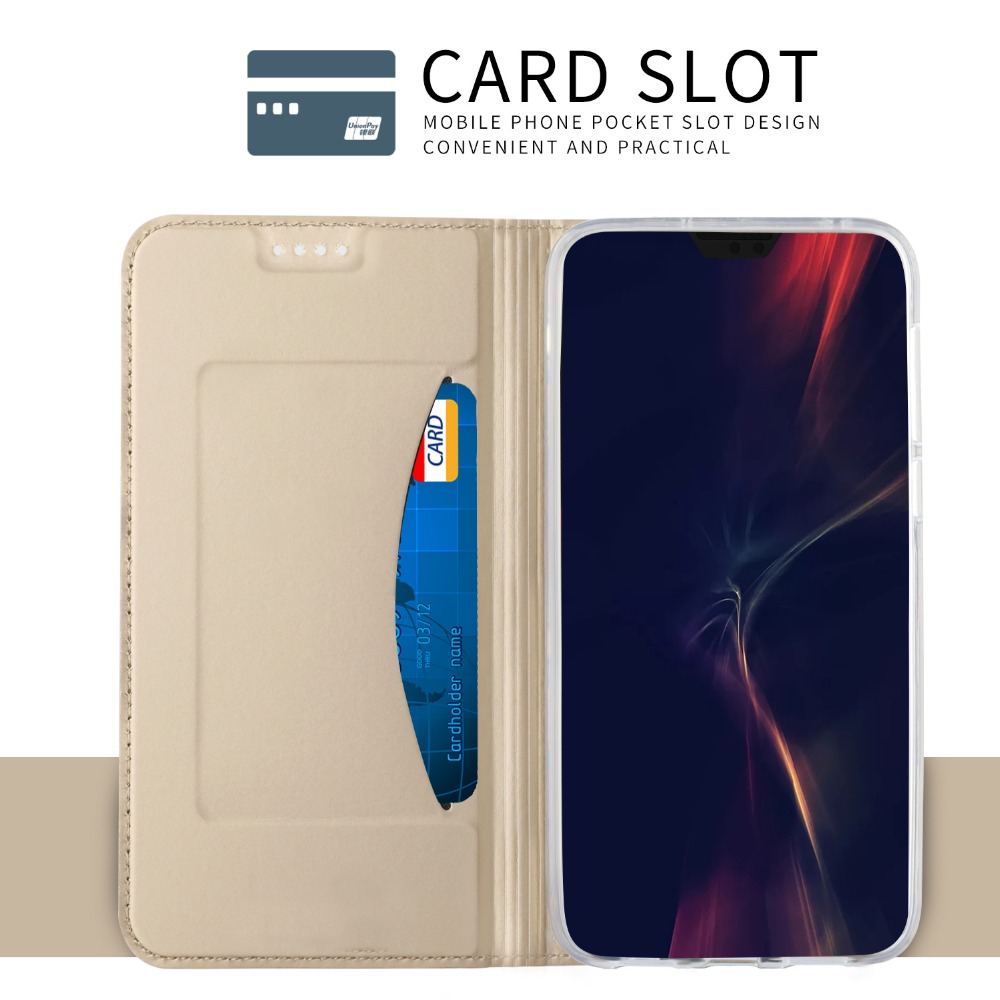 Case Huawei P20 #เคสฝาพับหนัง PU Card Holder Auto-absorbed Leather