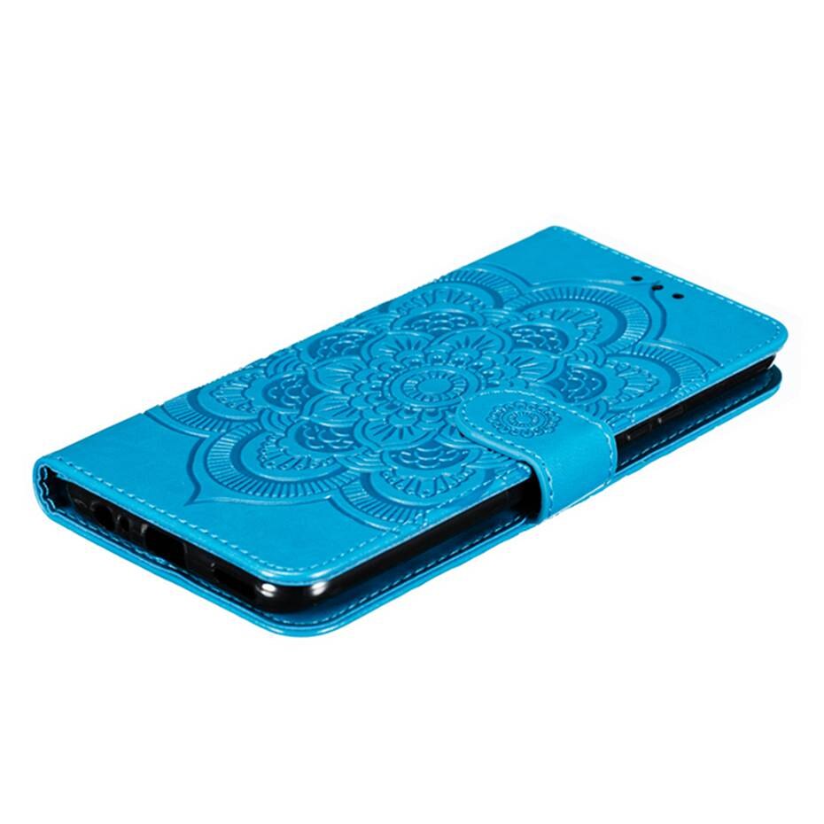 Case Samsung Galaxy A20s #เคสฝาพับหนัง PU ปั้มลาย Imprint Mandala Flower