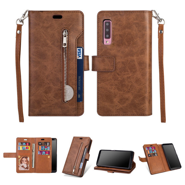 ้เคส Samsung Galaxy A50 / A50s / A30s #เคสฝาพับแบบกระเป๋าสตางค์ช่องใส่บัตรหลายช่อง Multi-slot Wallet Zippered Leather พร้อมสายคล้อง