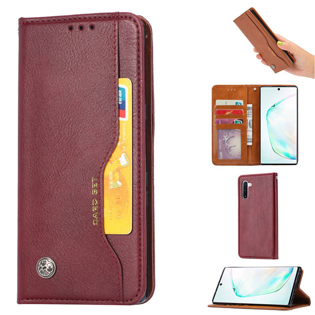 เคส Galaxy Note 10 #เคสฝาพับแบบกระเป๋าสตางค์หนัง PU มีช่องเสียบบัตรคุณภาพดี
