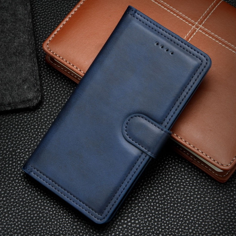 เคส Samsung Galaxy Note 10+ #เคสฝาพับหนัง PU มีช่องเสียบบัตรพับตั้งได้ Stand Magnetic Wallet Card Holder Retro Business Cover
