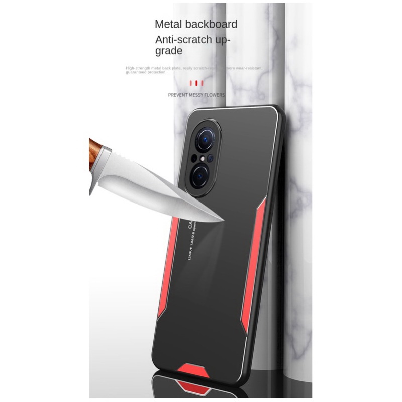 เคส Huawei Nova 9 SE #เคสฝาหลังไฮบริด Metal +TPU Shockproof metal back plate Phone Back Cover