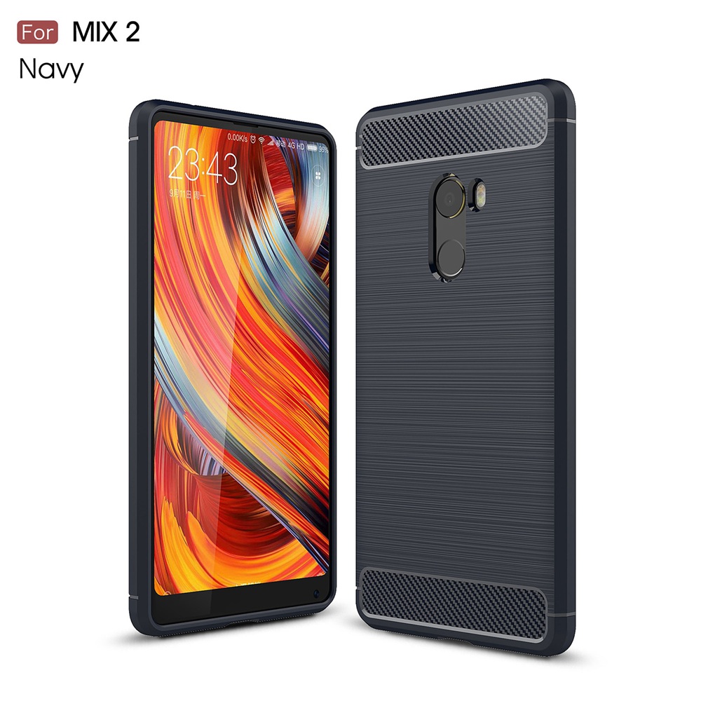 Case Xiaomi Mi Mix 2 #เคสฝาหลัง Brushed Carbon Fiber TPU สวยงามทันสมัย